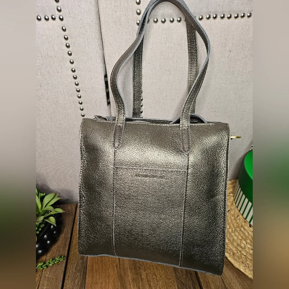 Portland Leather Goods Lola N/S Zippered Crossbody Tote Stardust - Picture 2 of 15